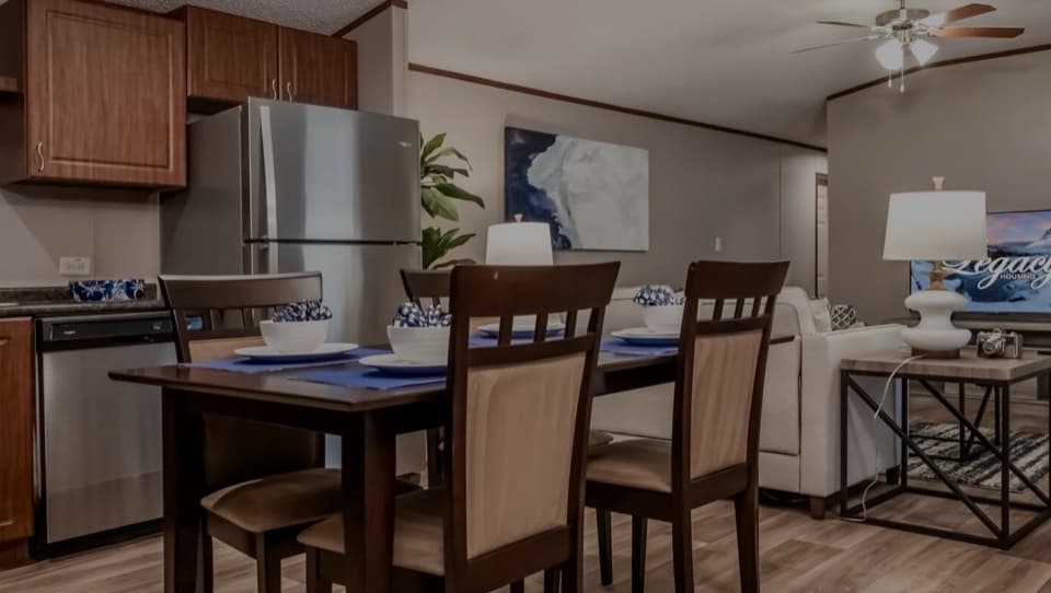 Kitchen and living area at Tower View Estates